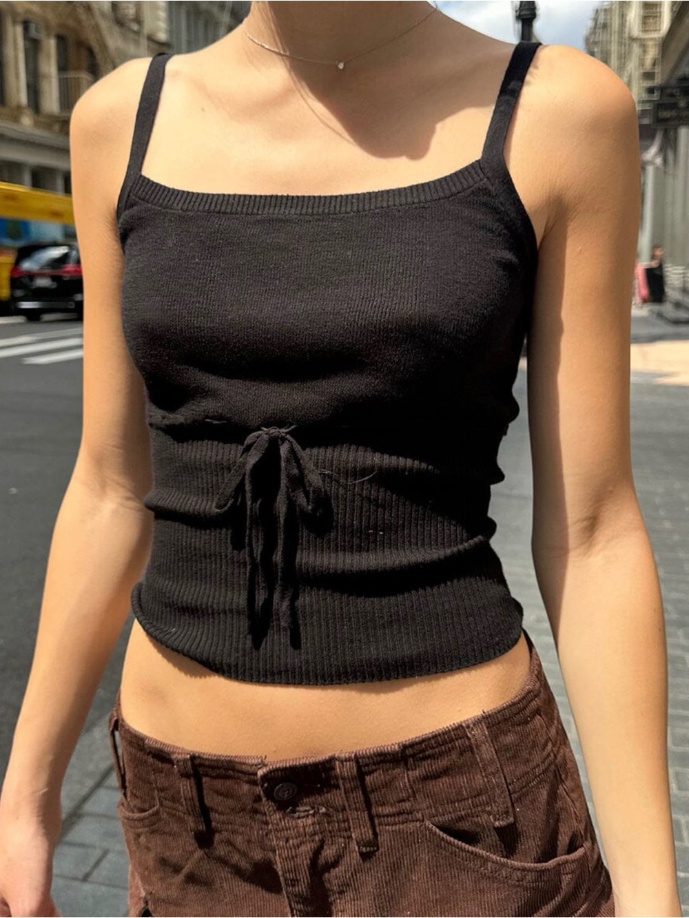 Brandy Melville Black Drawstring Cami - Picture 4 of 6